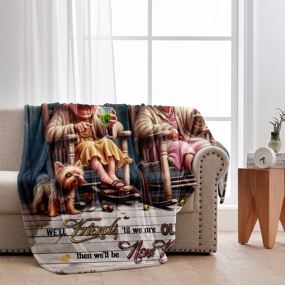 Let's Be Friends Til We Re Old And Bonkers - Personalized Bestie Blanket