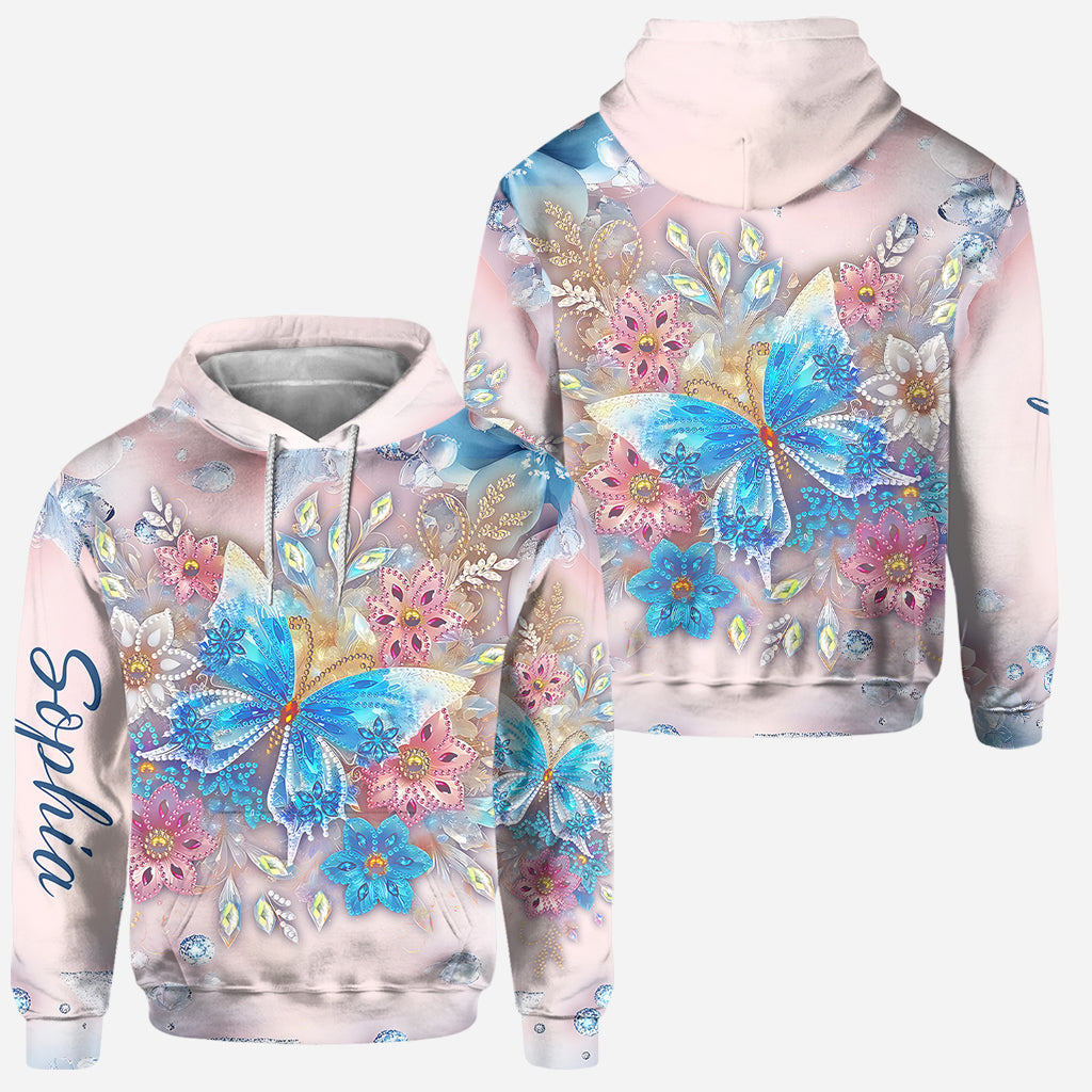 Butterfly & Flower - Personalized Butterfly Hoodie and Leggings