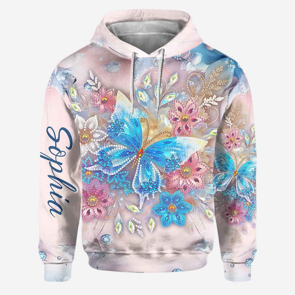 Butterfly & Flower - Personalized Butterfly Hoodie and Leggings