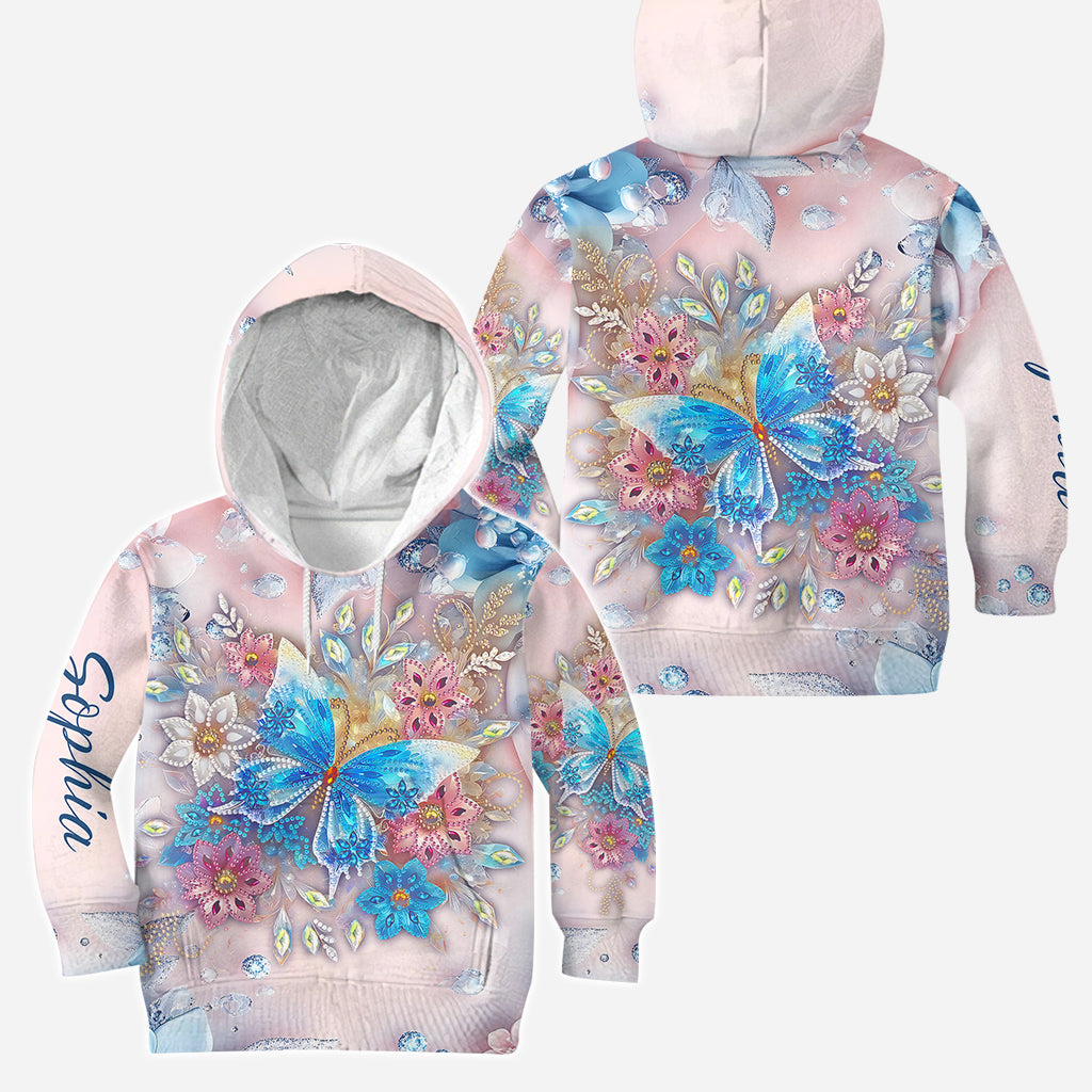 Butterfly & Flower - Personalized Butterfly Hoodie and Leggings