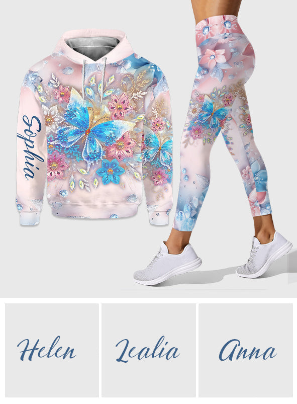 Butterfly & Flower - Personalized Butterfly Hoodie and Leggings