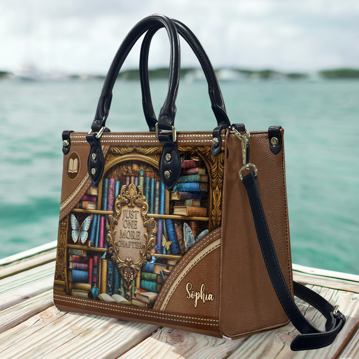 Just One More Chapter - Personalized Book Leather Handbag
