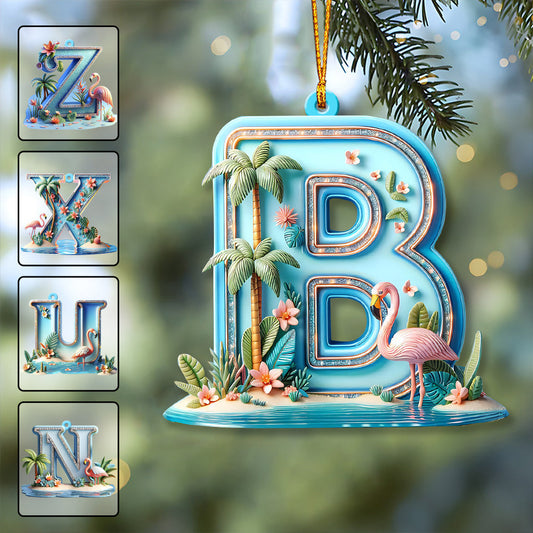 Flamingo Letter - Personalized Flamingo Ornament