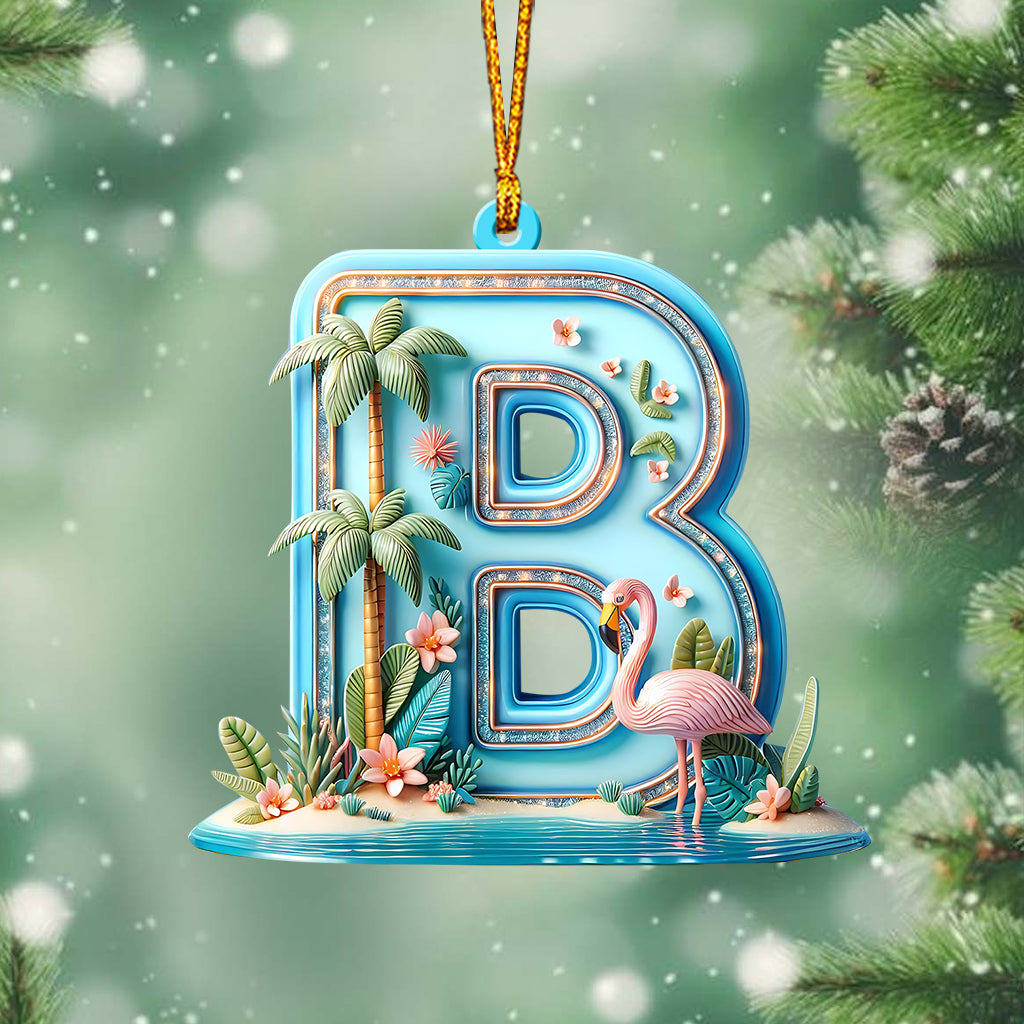 Flamingo Letter - Personalized Flamingo Ornament