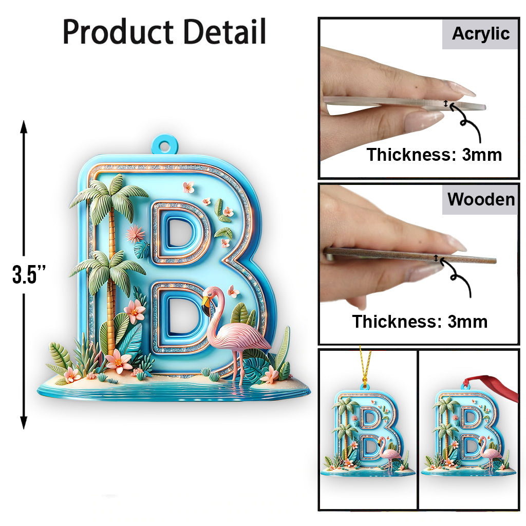 Flamingo Letter - Personalized Flamingo Ornament