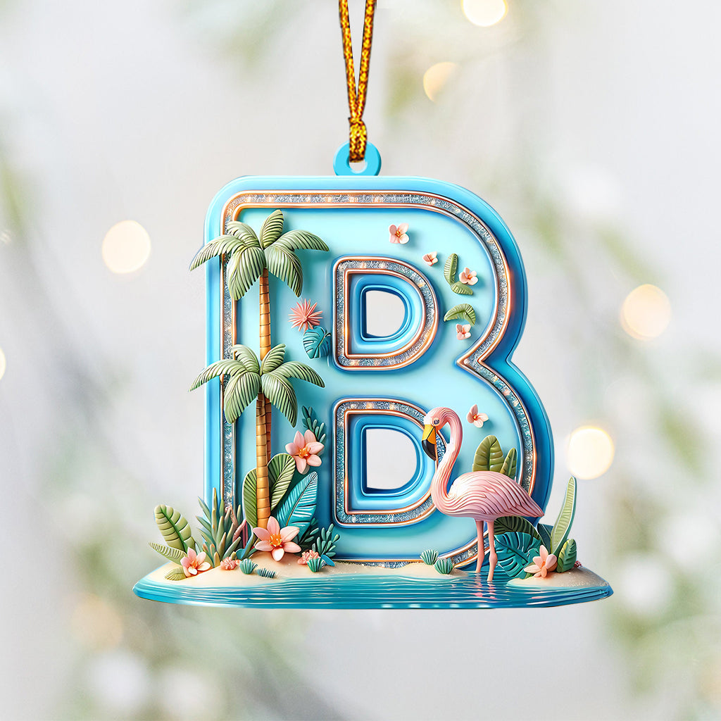 Flamingo Letter - Personalized Flamingo Ornament