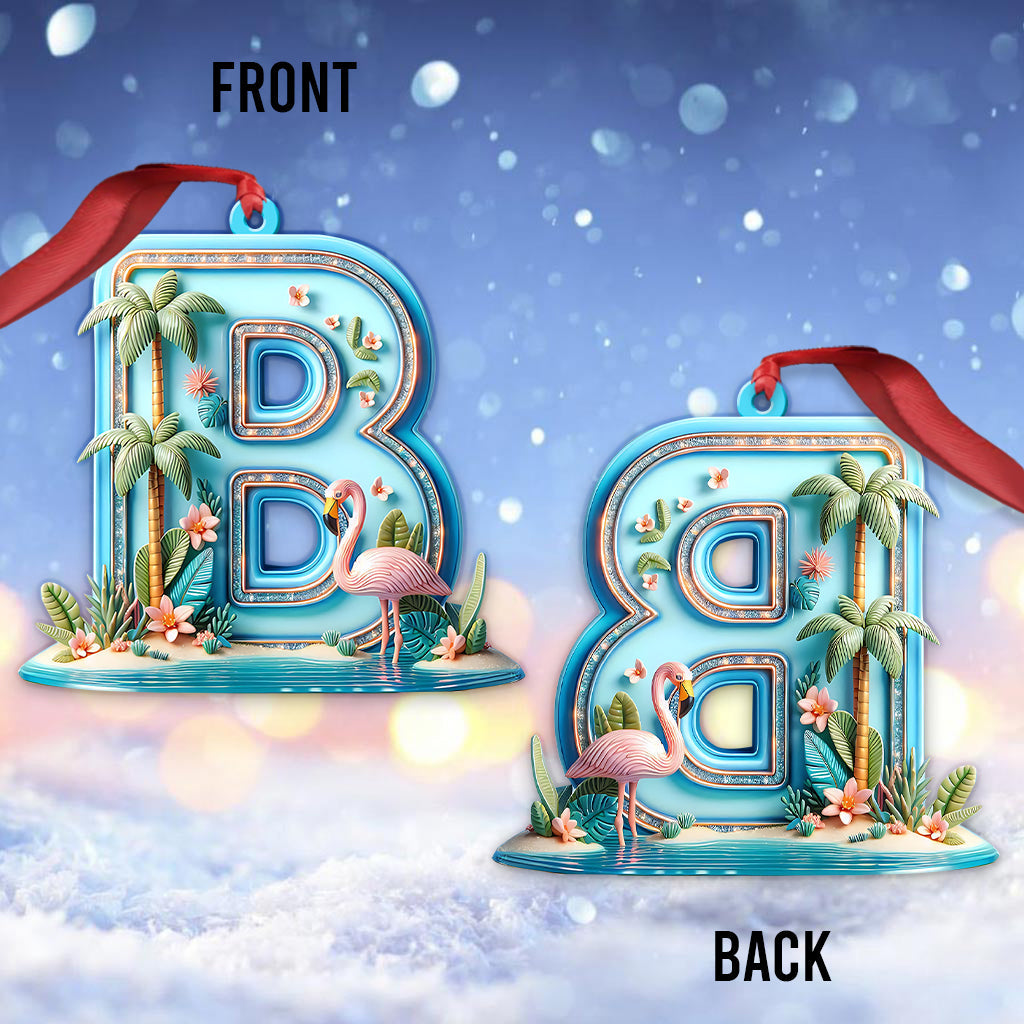 Flamingo Letter - Personalized Flamingo Ornament