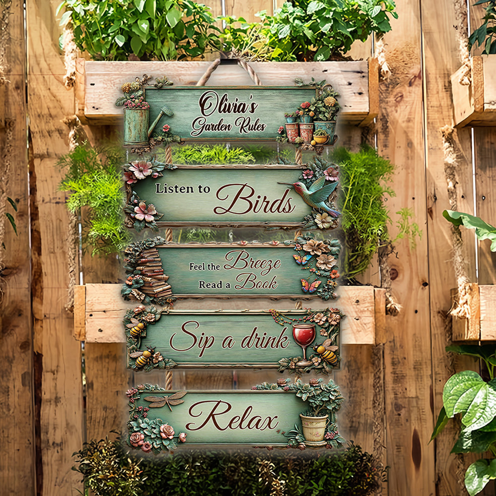 Garden Rules - Personalized Gardening Pallet Wood Sign