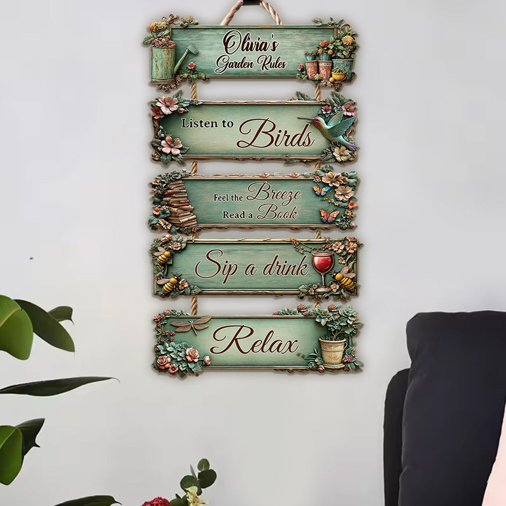 Garden Rules - Personalized Gardening Pallet Wood Sign