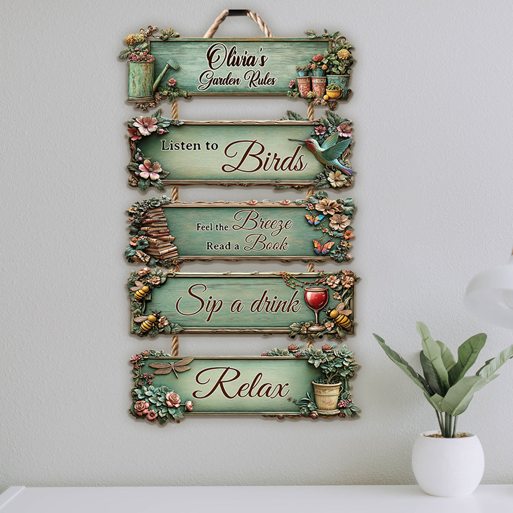 Garden Rules - Personalized Gardening Pallet Wood Sign