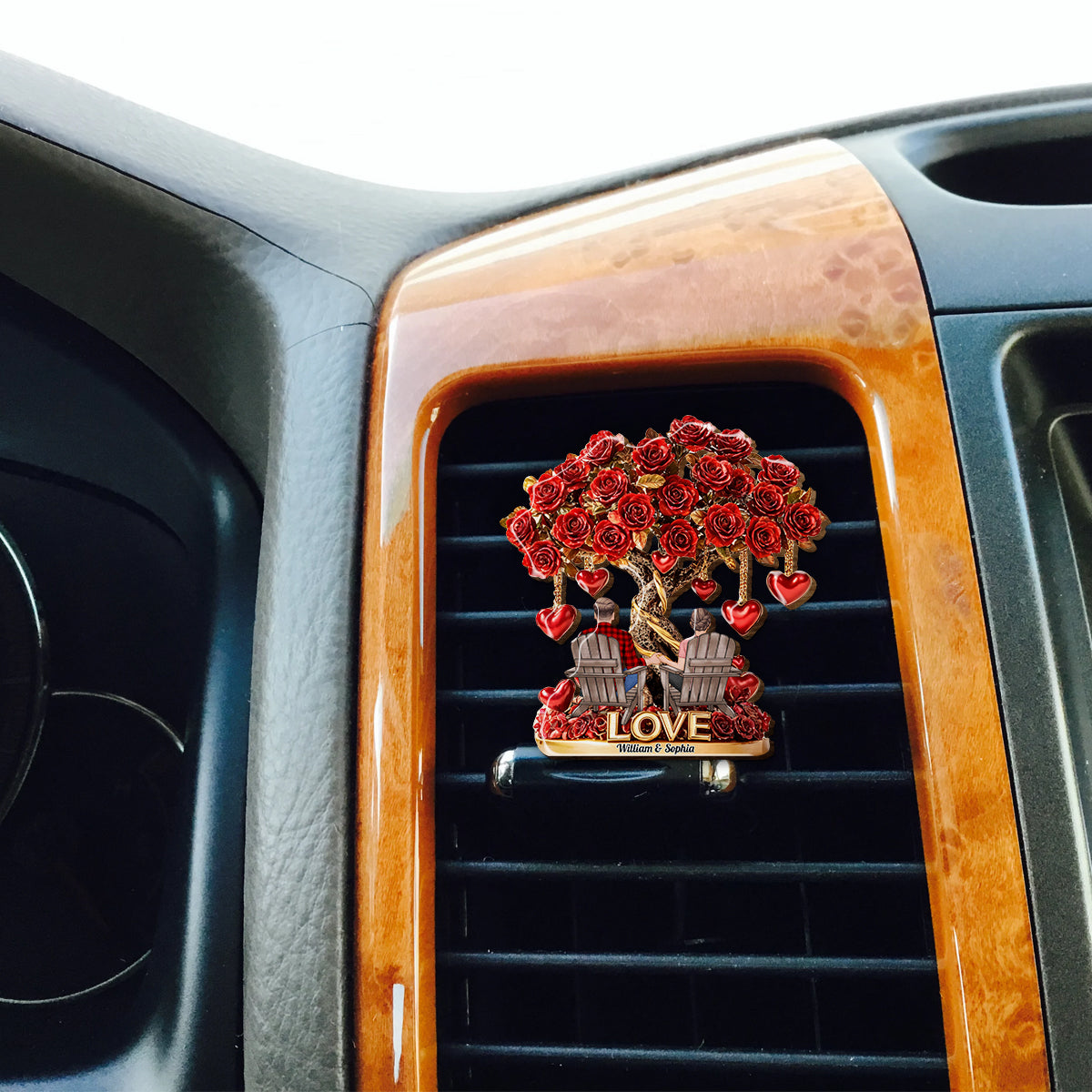 True Love - Personalized Couple Shaped Car Visor Clip