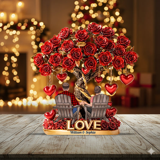 Tree of Love Christmas Gift for Couple - Personalized Couple Custom Shaped Acrylic Plaque