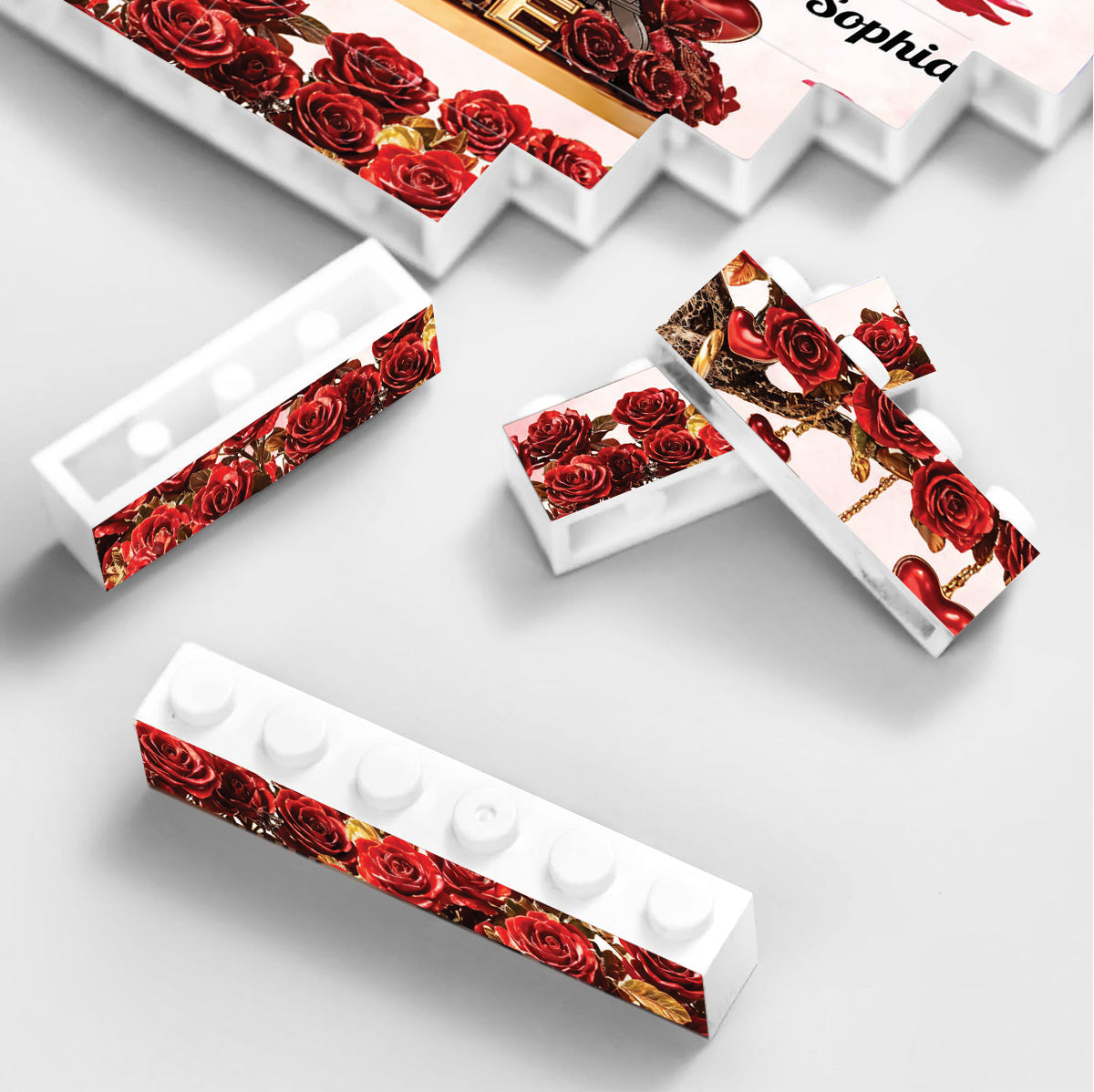 Tree of Love - Personalized Couple One-sided Vertical Rectangle Building Brick Blocks