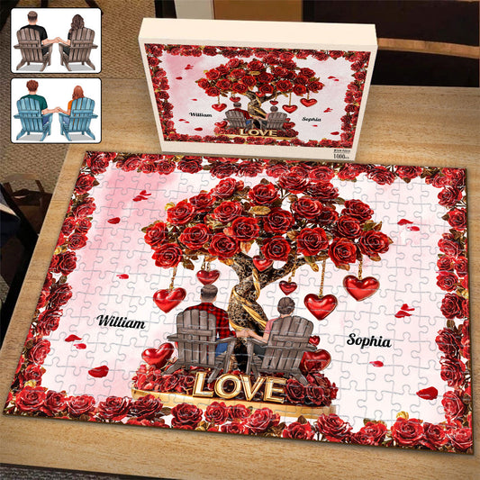 Tree of Love - Personalized Couple Jigsaw Puzzle