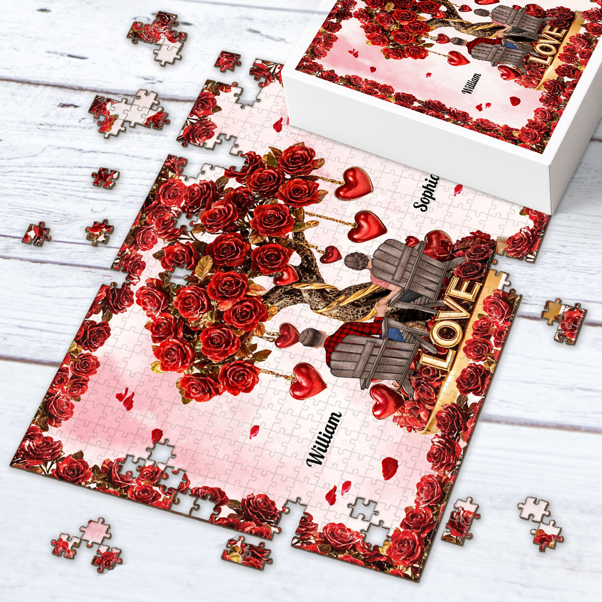 Tree of Love - Personalized Couple Jigsaw Puzzle