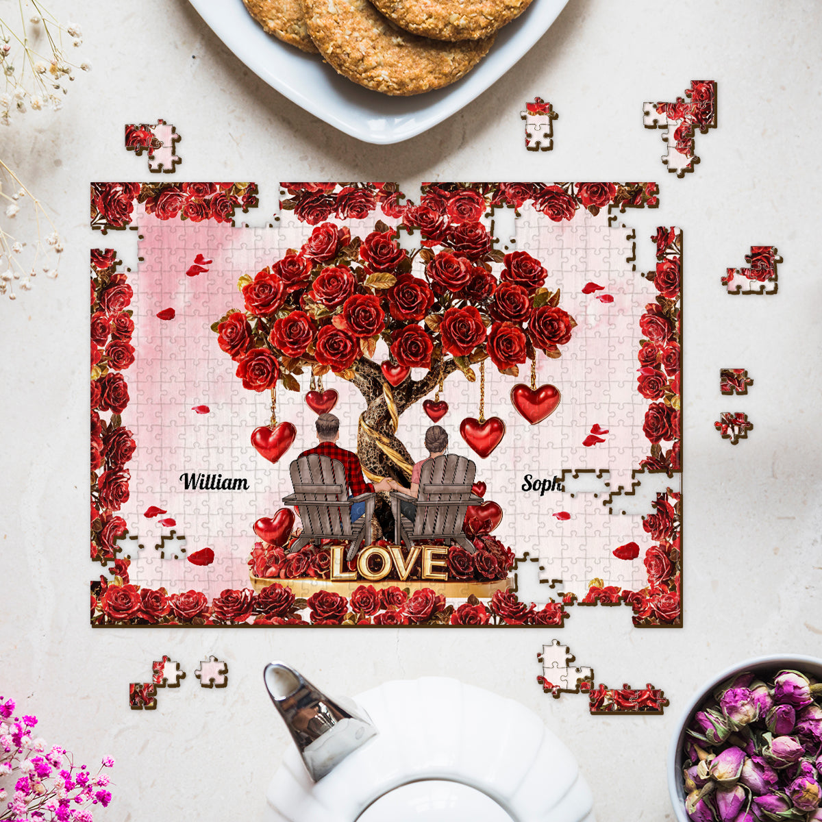 Tree of Love - Personalized Couple Jigsaw Puzzle