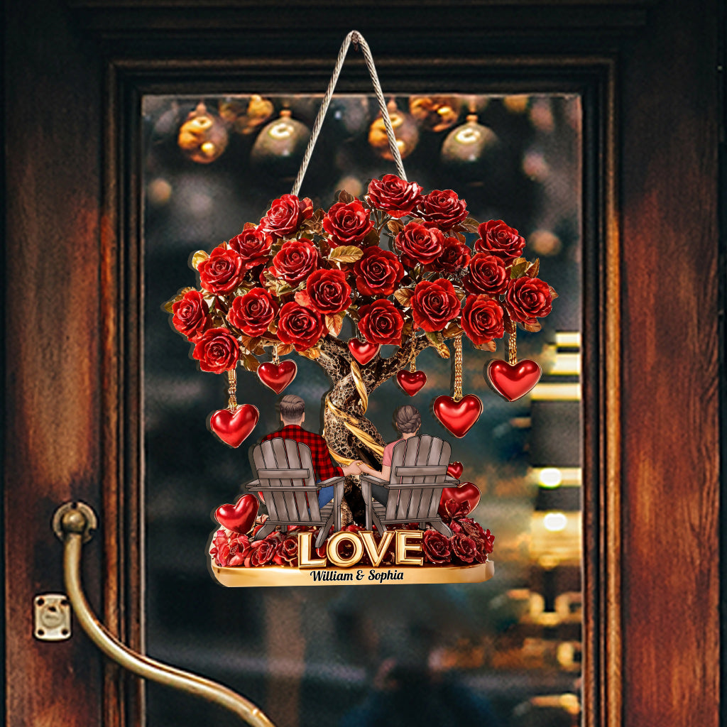 Tree of Love - Personalized Couple Custom Shaped Wood Sign