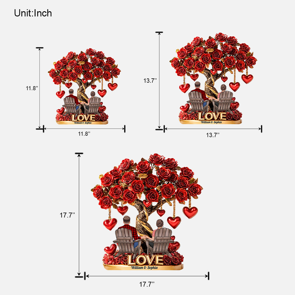 Tree of Love - Personalized Couple Custom Shaped Wood Sign