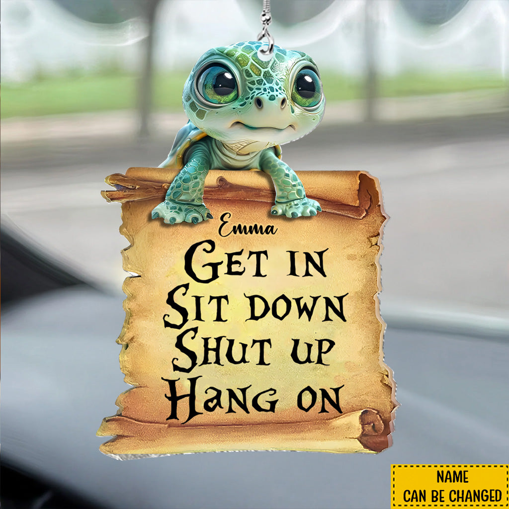 Love Turtle - Personalized Turtle Car Ornament