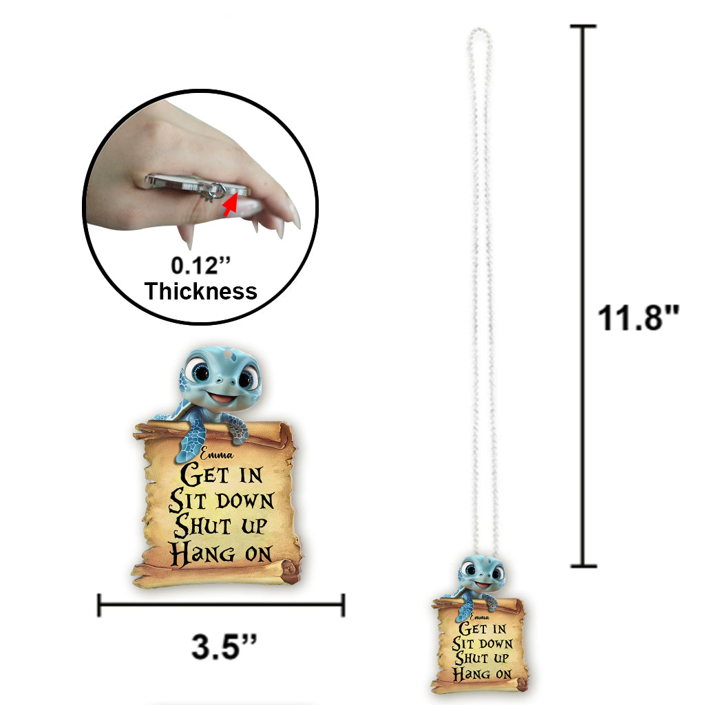 Love Turtle - Personalized Turtle Car Ornament