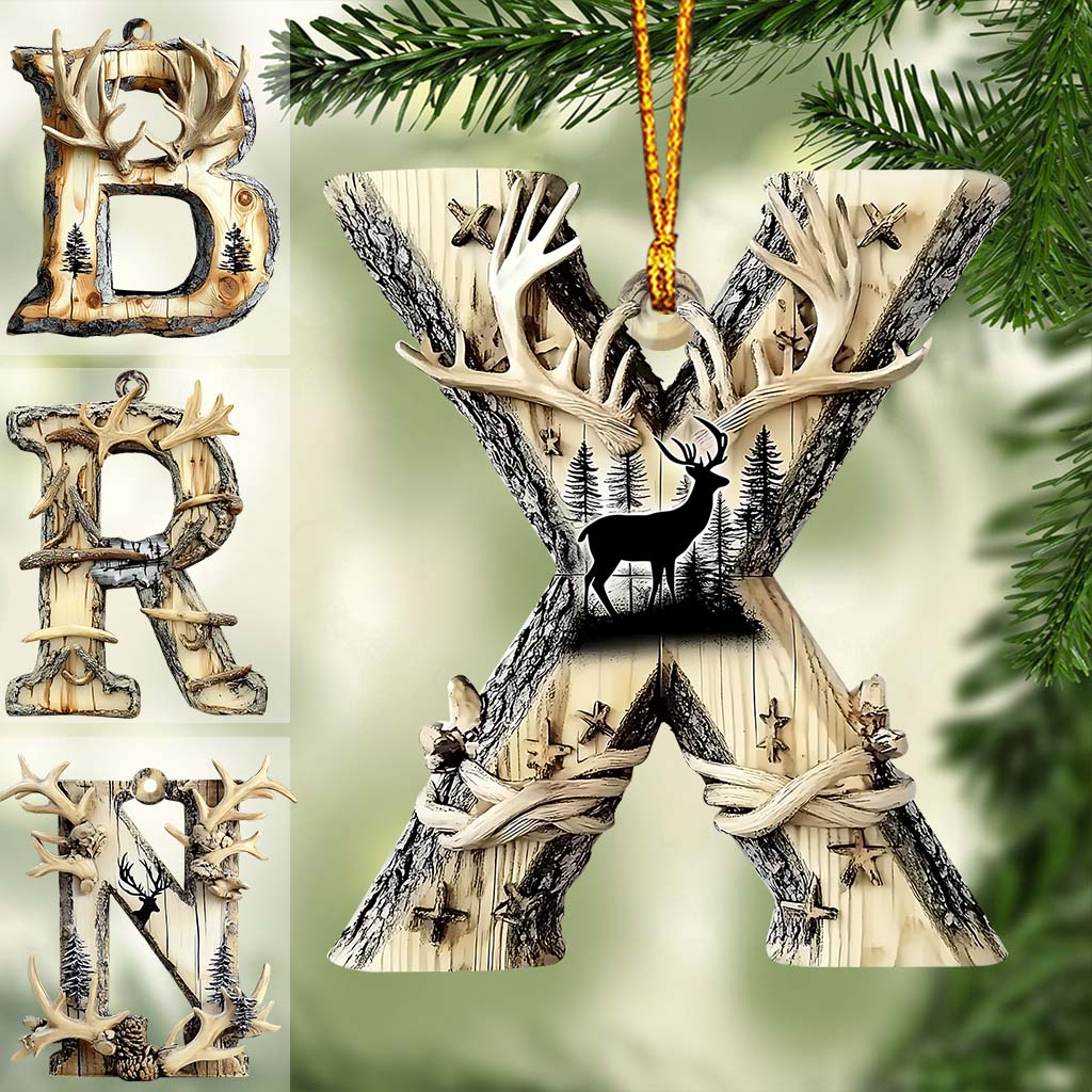 Any Letter, Hunting Alphabet - Personalized Hunting Ornament