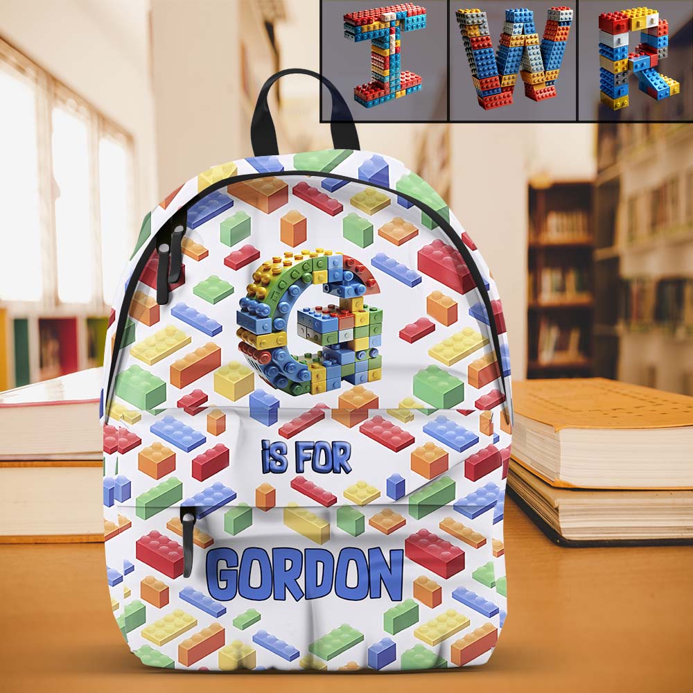 Building Alphabet Letter - Personalized Kid Backpack