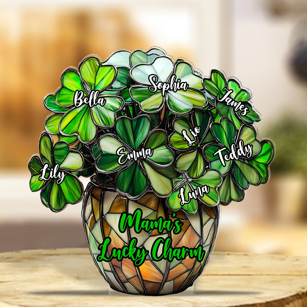 Lucky Mama - Personalized Mother Custom Shaped Acrylic Plaque