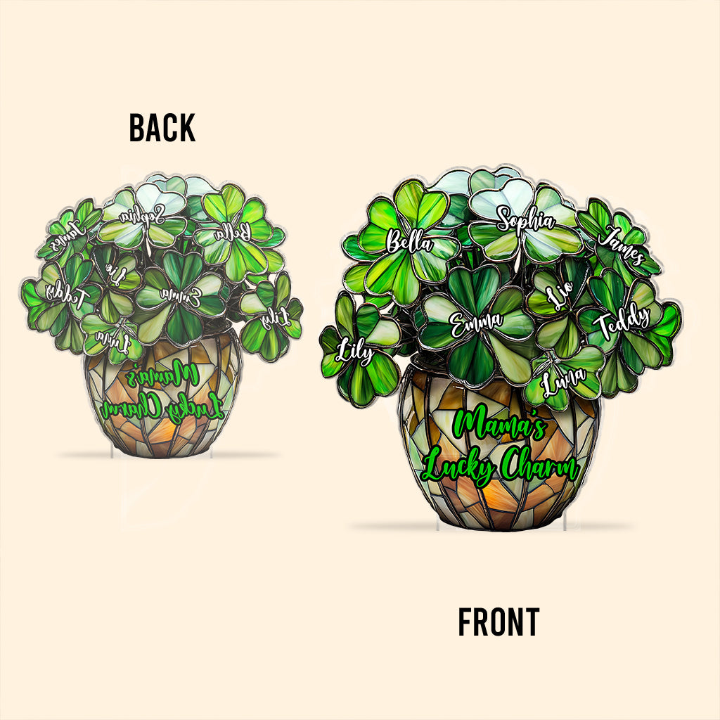 Lucky Mama - Personalized Mother Custom Shaped Acrylic Plaque