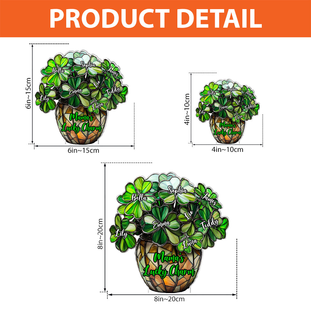 Lucky Mama - Personalized Mother Custom Shaped Acrylic Plaque