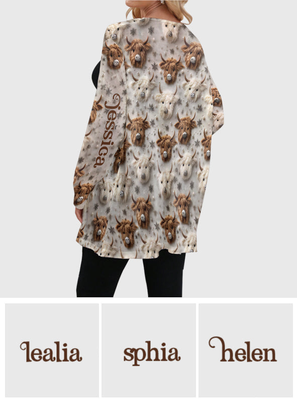 Cute Highland Cow - Personalized Cardigan
