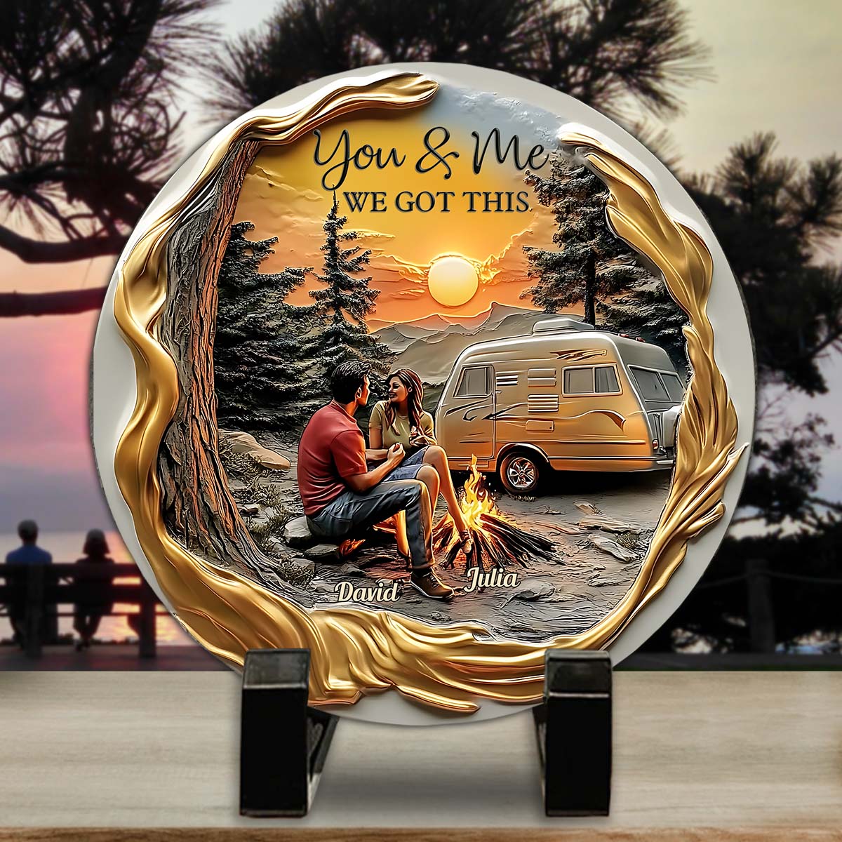 You & Me We Got This - Personalized Camping Round Shaped Stone