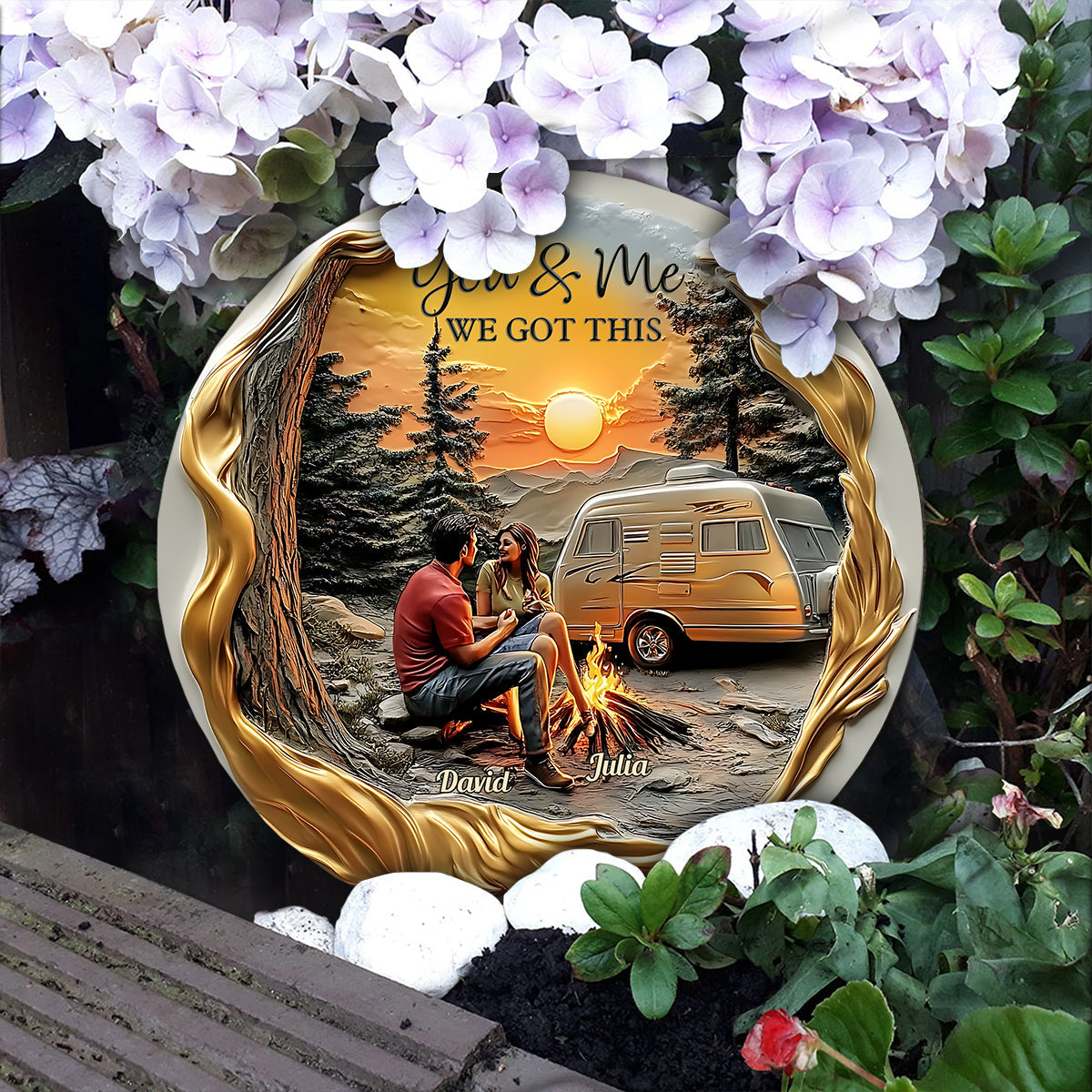 You & Me We Got This - Personalized Camping Round Shaped Stone