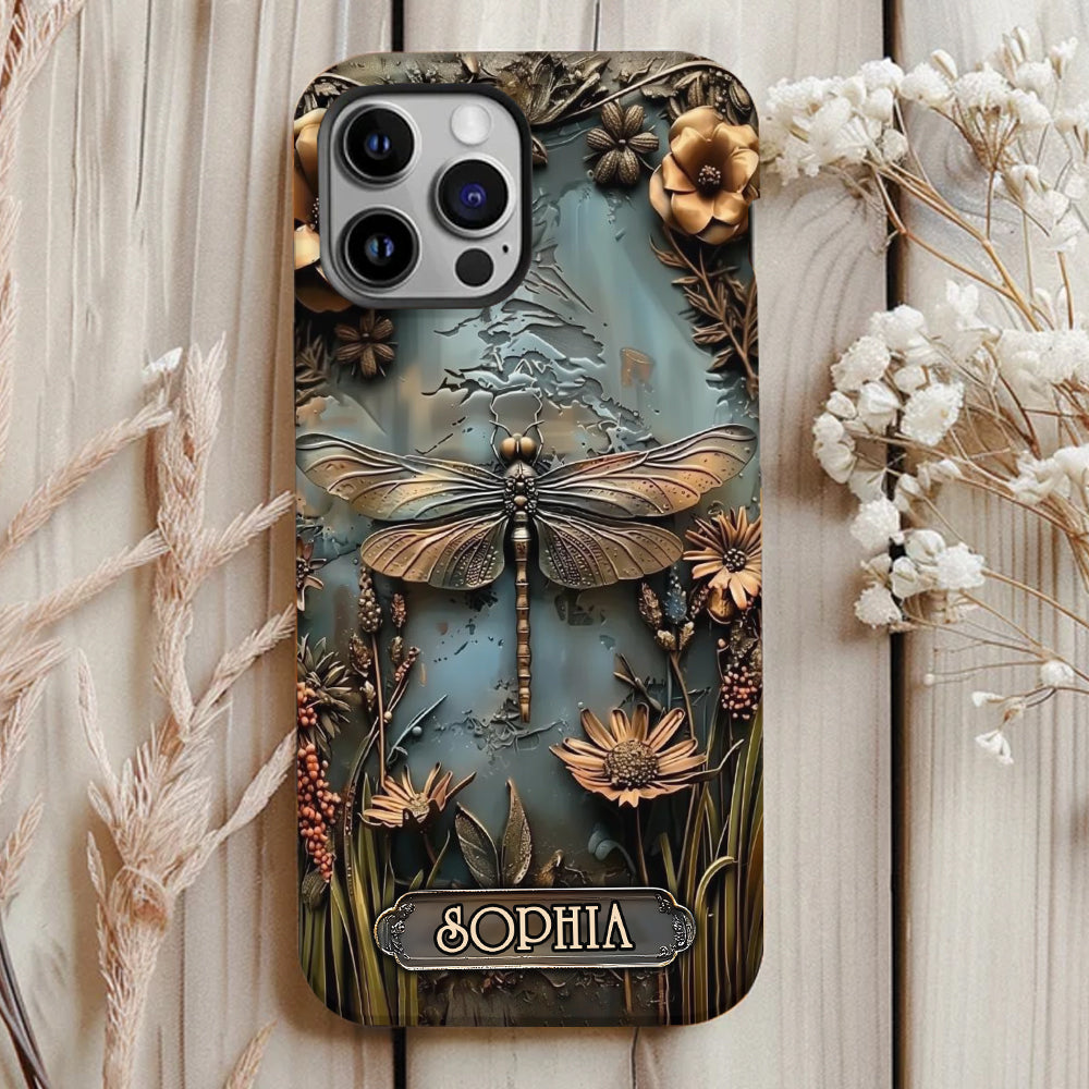 Beautiful Drafgonfly, Butterfly, Hummingbird - Personalized Gardening Full Print Phone Case