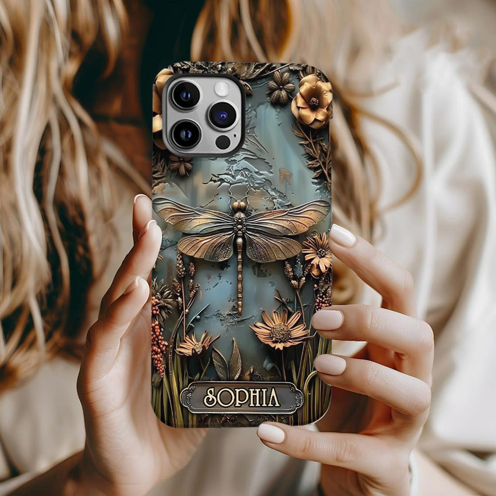 Beautiful Drafgonfly, Butterfly, Hummingbird - Personalized Gardening Full Print Phone Case