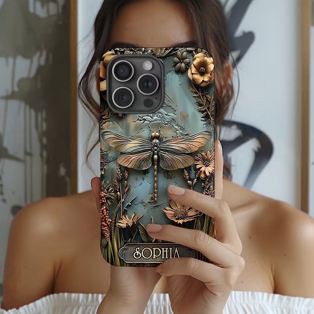 Beautiful Drafgonfly, Butterfly, Hummingbird - Personalized Gardening Full Print Phone Case