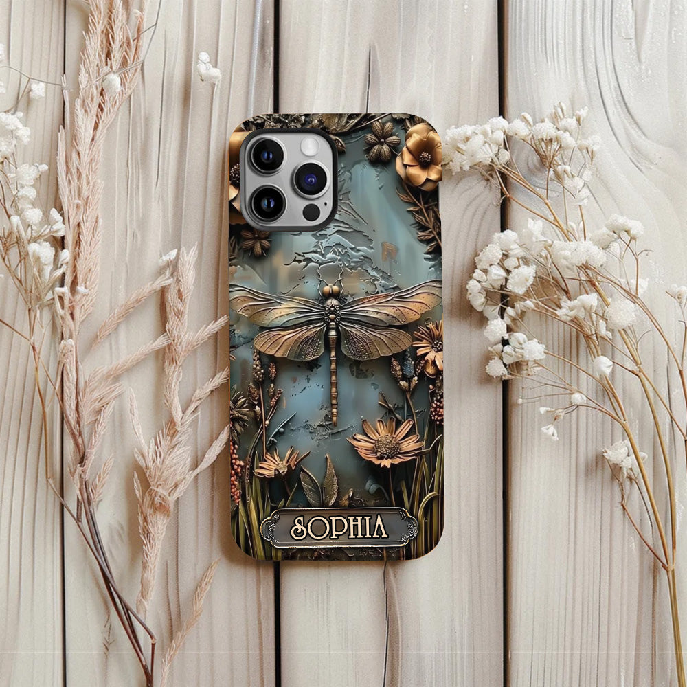 Beautiful Drafgonfly, Butterfly, Hummingbird - Personalized Gardening Full Print Phone Case