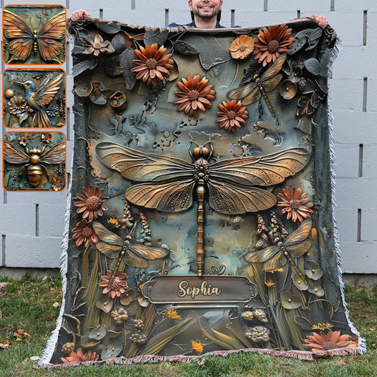 Beautiful Vintage Garden - Personalized Gardening Woven Blanket