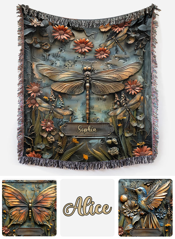 Beautiful Vintage Garden - Personalized Gardening Woven Blanket