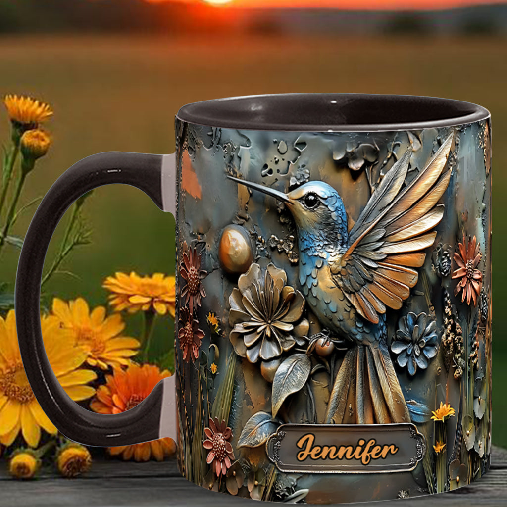 Stunning Hummingbird - Personalized Hummingbird Accent Mug