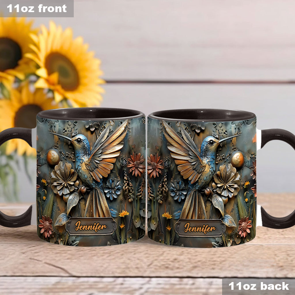 Stunning Hummingbird - Personalized Hummingbird Accent Mug