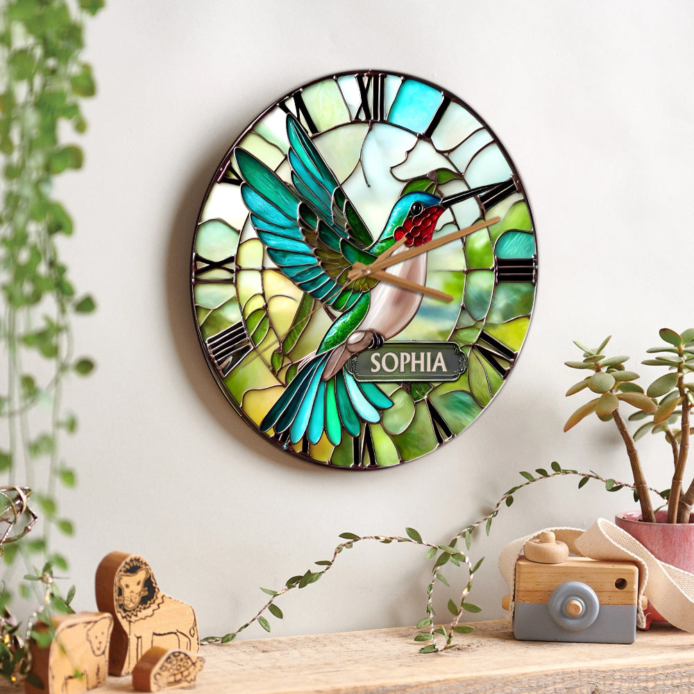 Stunning Hummingbird - Personalized Hummingbird Wall Clock