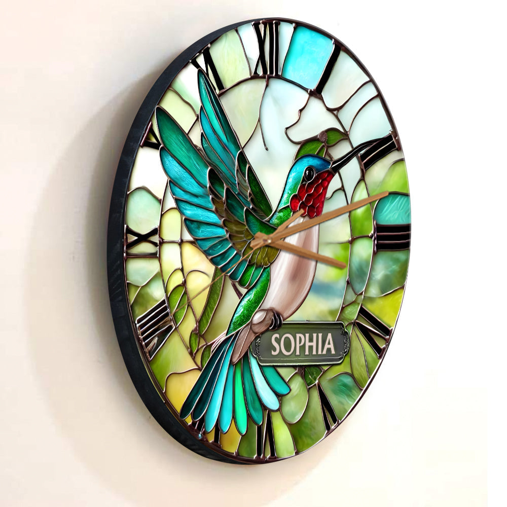 Stunning Hummingbird - Personalized Hummingbird Wall Clock