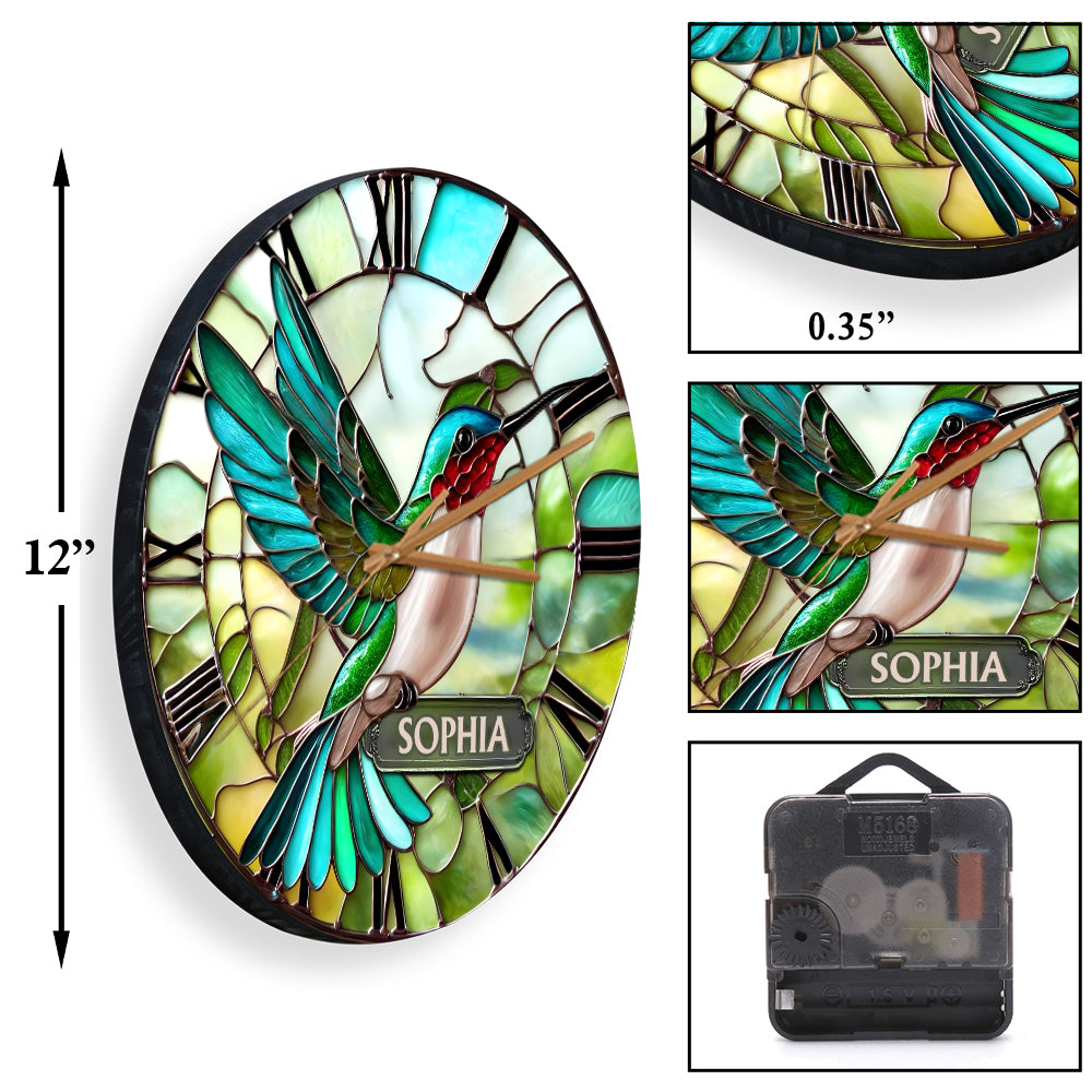 Stunning Hummingbird - Personalized Hummingbird Wall Clock