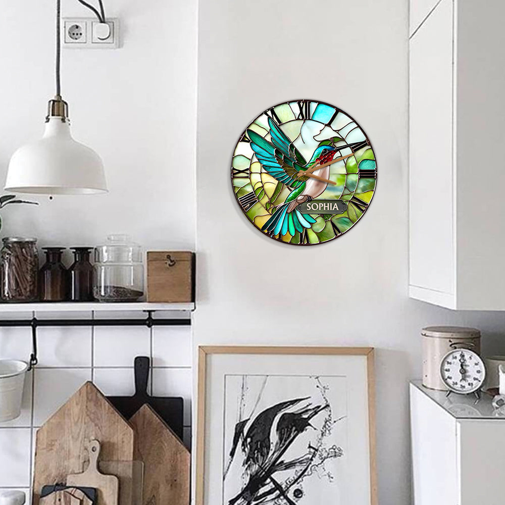 Stunning Hummingbird - Personalized Hummingbird Wall Clock