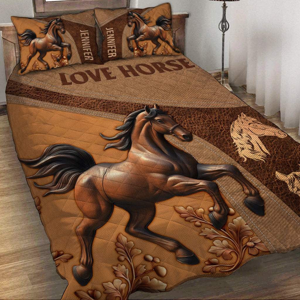 Love Horse - Personalized Horse Quilt Set