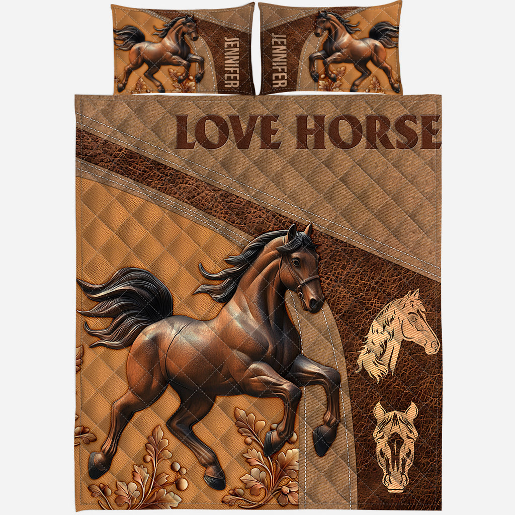Love Horse - Personalized Horse Quilt Set