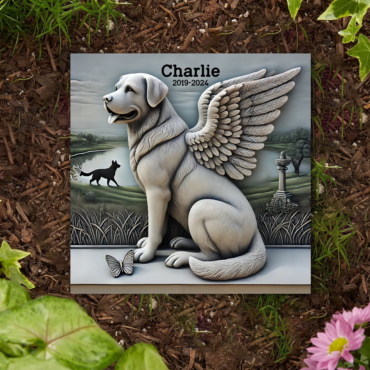 Forever In Our Hearts - Personalized Dog Square Shaped Stone