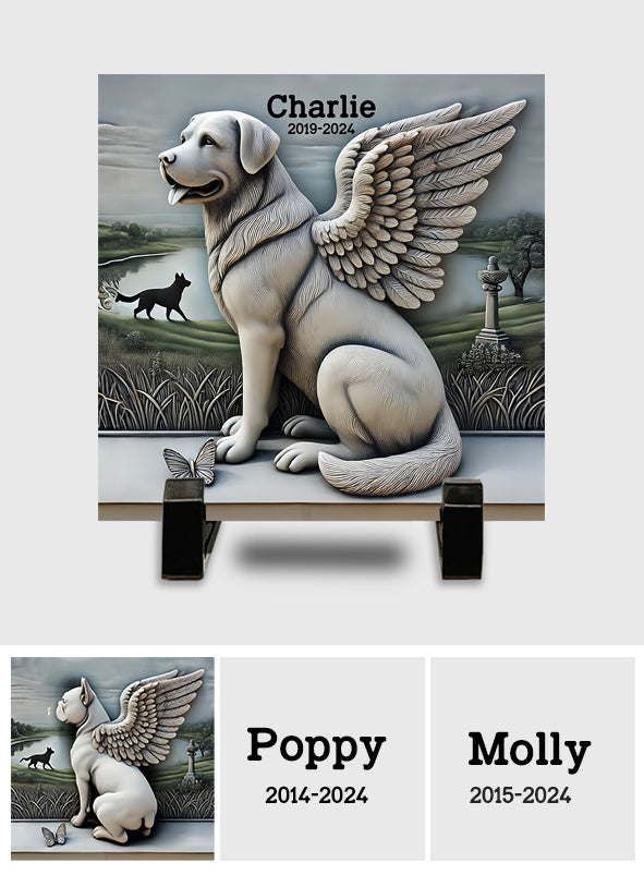 Forever In Our Hearts - Personalized Dog Square Shaped Stone