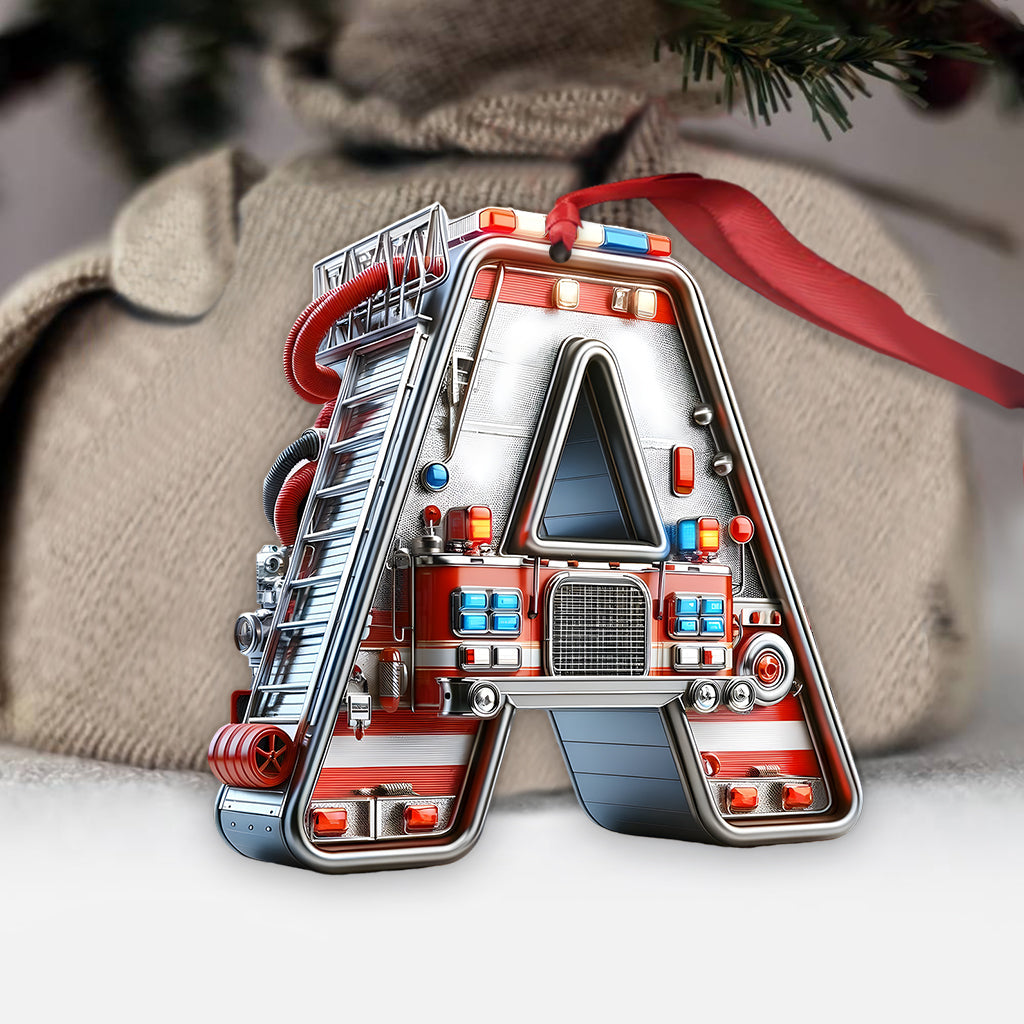 Fire Truck Alphabet - Personalized Kid Ornament