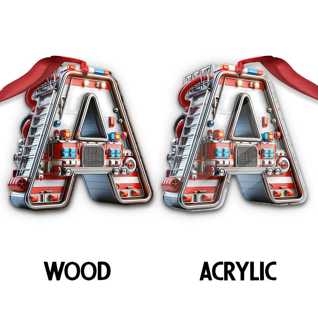Fire Truck Alphabet - Personalized Kid Ornament